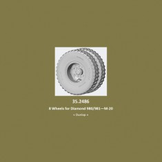 1/35 Diamond 980/981-M-20 8 Wheels (Dunlop tyres) for Merit / I Love Kit
