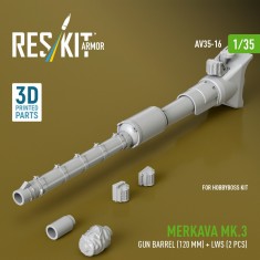 1/35 Merkava Mk.3 Gun Barrel (120mm) and Lws (2pcs) for HobbyBoss Kit