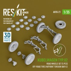 1/35 Kubelwagen Type 82 Off-Road Wheel Set V2 for Meng/Dragon/Tamiya Kits