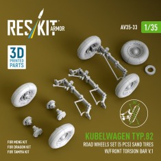 1/35 Kubelwagen Type 82 Sand Tyre Wheel Set V1 for Meng/Dragon/Tamiya Kits