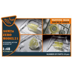 1/48 Mitsubishi A6M2b Zero Model 21 Double-Sided Paint Mask for Academy Kit