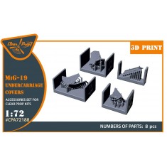 1/72 Mikoyan-Gurevich MiG-19 Undercarriage Covers for Clear Prop kits