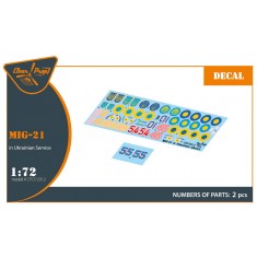 1/72 Mikoyan-Gurevich MiG-21 Ukrainian Air Force Decal Set