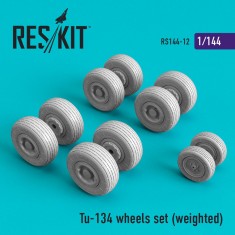 1/144 Tupolev Tu-134 Wheels Set (Weighted) for AZ model/Zvezda kits