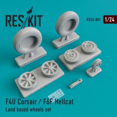 1/24 F4U Corsair/F6F Hellcat Land Based Wheels set for Airfix kits