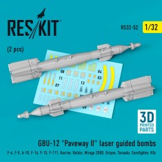 1/32 GBU 12 Bomb (2pcs) for F-14/16/15E/14D/Harrier/Rafale/Mirage 2000/Gripen