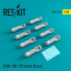 1/32 OFAB-100-120 Bomb 8pcs for Trumpeter Su-7/17/24/25/27/30/34/MiG-21/27/Yak-38/Jak-130