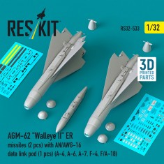 1/32 AGM-62 Walleye II ER Missiles (2pcs) with AN/AWG-16 Data Link Pod (1pc)