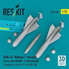 1/32 AGM-62 Walleye I Missiles (2pcs) with AN/AWG-16 Data Link Pod (1pc)