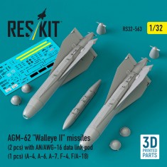 1/32 AGM-62 Walleye II Missiles (2pcs) with AN/AWG-16 Data Link Pod (1pc)