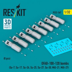 1/32 OFAB-100-120 Bombs (8pcs) for Su-7/17/24/25/27/30/MiG-21/27