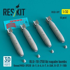 1/32 BLU-1B (750 lb) Napalm Bombs Finned MXU-393/B (4pcs)