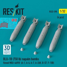 1/32 BLU-1B (750 lb) Napalm Bombs Finned MXU-469/B (4pcs)
