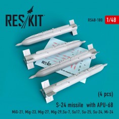 1/48 Mikoyan-Gurevich MiG-21/23/27/29/Su-7/17/25/24/Mi-24 S-24 Missile w/APU-68 (4pcs)