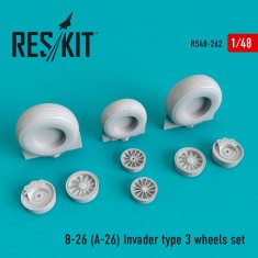 1/48 Douglas B-26 (A-26) Invader Type 3 Wheels set for ICM/Hasegawa/Monogram/Revell kits
