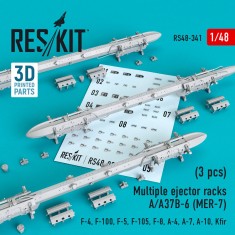 1/48 F-4/100/5/105/8, A-4/7/10, Kfir Multiple Ejector Racks A/A37B-6 MER-7 (3pcs)