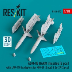 1/48 AGM-88 HARM Missiles with LAU-118 and MiG-29/Su-27 Adapters