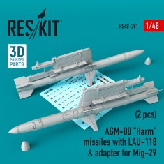 1/48 AGM-88 Harm Missiles with LAU-118 & Adapter for MiG-29 (2pcs)