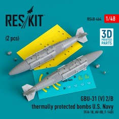 1/48 USN F/A-18, AV-8B, F-14D GBU-31 (V) 2/B Thermally Protected Bombs (2pcs, 3D Printed)