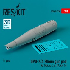 1/48 GPU-2/A 20mm Gun Pod (1pc) for OV-10A/ A-4/ A-37/ AH-1G