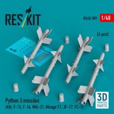 1/48 Python 3 Missiles (4pcs) for Kfir/F-15/F-16/MiG-21/Mirage F.1/JF-17/FC-1