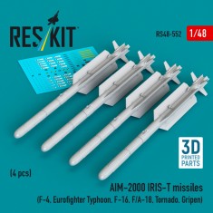 1/48 AIM-2000 IRIS-T Missile Set (4pcs) for F-4, F-16, F/A-18, Typhoon and Gripen