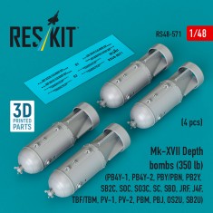 1/48 Mk-XVII Depth Bombs 350lb (4pcs)