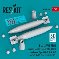 1/48 BLU-27A/B 750lb Napalm Bombs Finned (MXU-469/B)/Unfinned (2pcs)