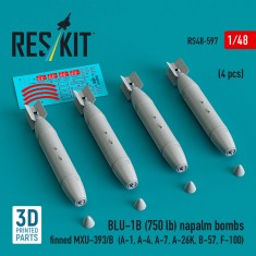 1/48 BLU-1B (750 lb) Napalm Bombs Finned MXU-393/B (4pcs)