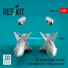 1/48 As.34 Kormoran Missiles with Adapters (2pcs) for F-104G, Tornado IDS