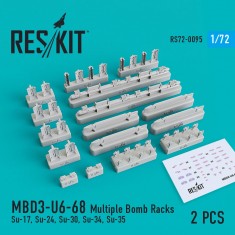 1/72 MBD3-U6-68 Bomb Racks (Su-17/24/30/34/35) for Trumpeter/Zvezda/Italeri/Bilek kits