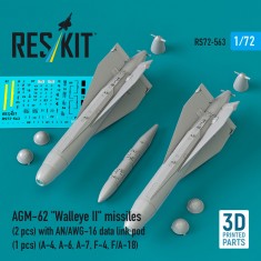 1/72 AGM-62 Walleye II Missiles (2pcs) with AN/AWG-16 Data Link Pod (1pc)