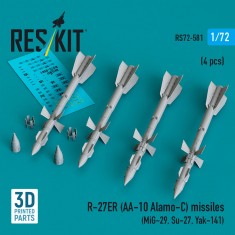 1/72 R-27ER (AA-10 Alamo-C) Missiles (4pcs) for MiG-29/Su-27/Yak-141