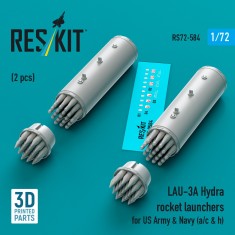 1/72 US Army/Navy Lau-3A Hydra Rocket Launchers (A/C & H) (2pcs)