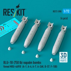 1/72 BLU-1B (750lb) Napalm Bombs Finned MXU-469/B (4pcs)