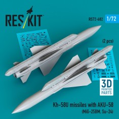 1/72 Kh-58U Missiles with AKU-58 (2pcs) for MiG-25BM, Su-24
