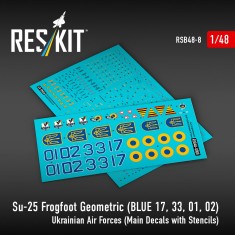 1/48 Su-25 Frogfoot Geometric Ukrainian AF Decals w/Stencils
