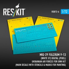 1/72 MiG-29 Fulcrum Digital Ukrainian AF Decals for GWH