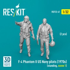 1/32 US Navy F-4 Phantom II Pilots 1970s Standing Scene 1 (2 Figures)