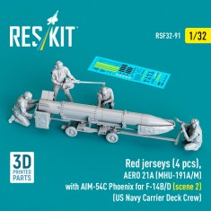 1/32 US Navy Red Jerseys with AIM-54C Phoenix Scene #2 for F-14B/D (4pcs)