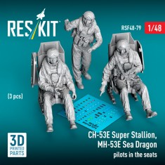 1/48 CH-53E Super Stallion, MH-53E Sea Dragon Pilots in the Seats (3pcs)