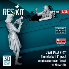 1/48 USAF Pilot P-47 Thunderbolt (1pc) and Photo Journalist (1pc) for MiniArt kit