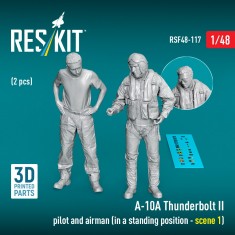 1/48 A-10A Thunderbolt II Pilot and Airman in Standing Position #Scene 1 (2pcs)