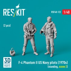 1/48 US Navy F-4 Phantom II Pilots 1970s Standing Scene 2 (2 Figures)