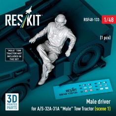 1/48 Male Driver for A/S-32A-31A Mule Tow Tractor (scene 1)