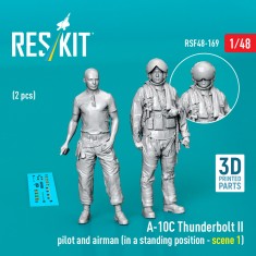 1/48 A-10C Thunderbolt II Pilot and Airman in Standing Position #Scene 1 (2pcs)