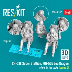 1/48 CH-53E Super Stallion/MH-53E Sea Dragon Seated Pilots Scene 2 (3 Figures)