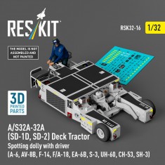 1/32 A/S32A-32A Deck Tractor Dolly w/Driver (3D Printed)