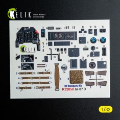 1/32 Ju-87D Interior 3D Decals for Hasegawa kit