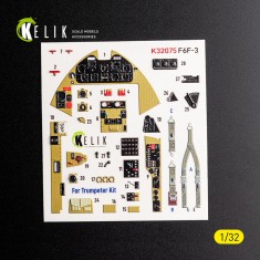 1/32 Grumman F6F-3 Hellcat Interior 3D Decal for Trumpeter Kit